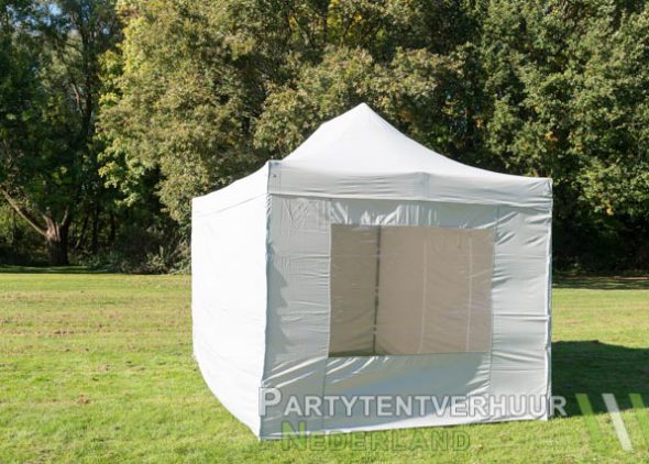 Easy up tent 3x4,5 meter voorkant schuin huren - Partytentverhuur Groningen